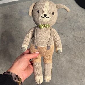 Noah The Dog Plush Doll Medium 12” Hand Knit Cuddle and Kind  Peru Stuffed